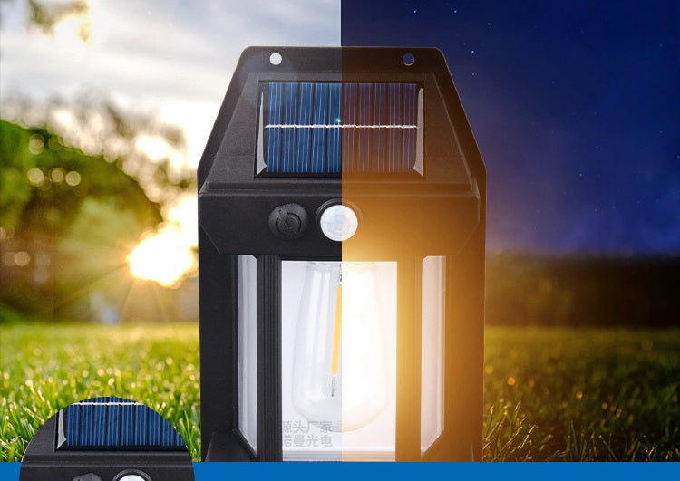 Solar-Powered Smart Sensor Wall Lamp for Courtyards
