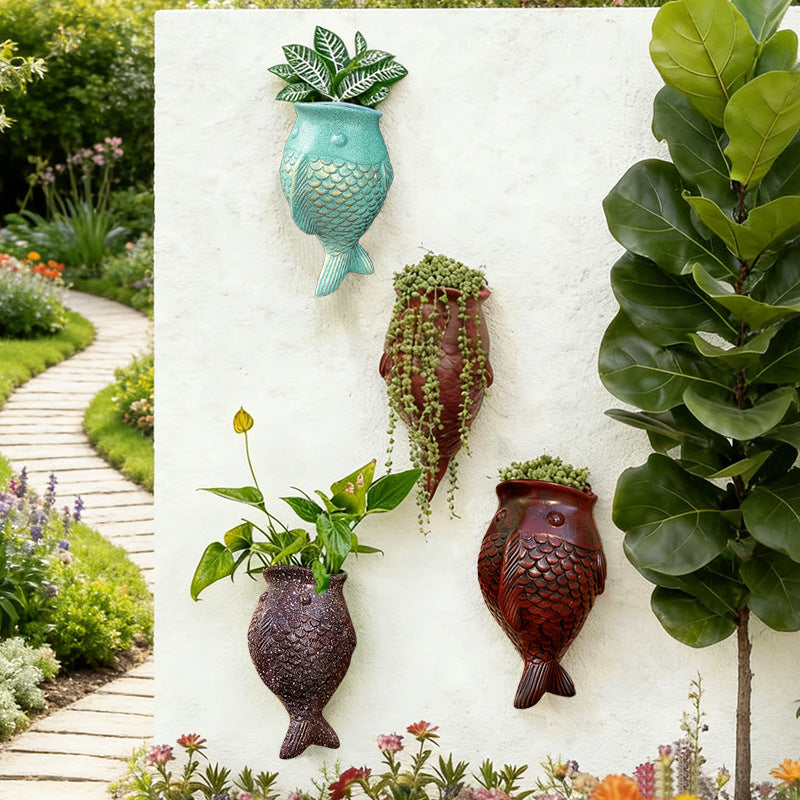 # Spotted Fish Wall-Mounted Flower Pot