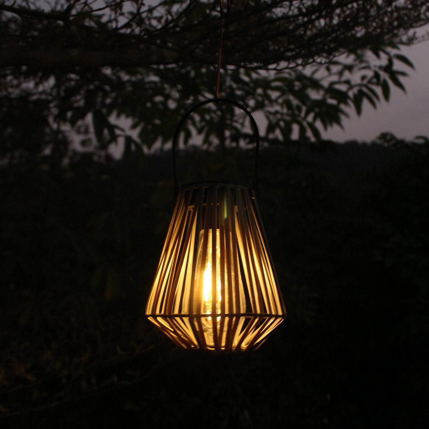 Solar-Powered Imitation Rattan Lantern