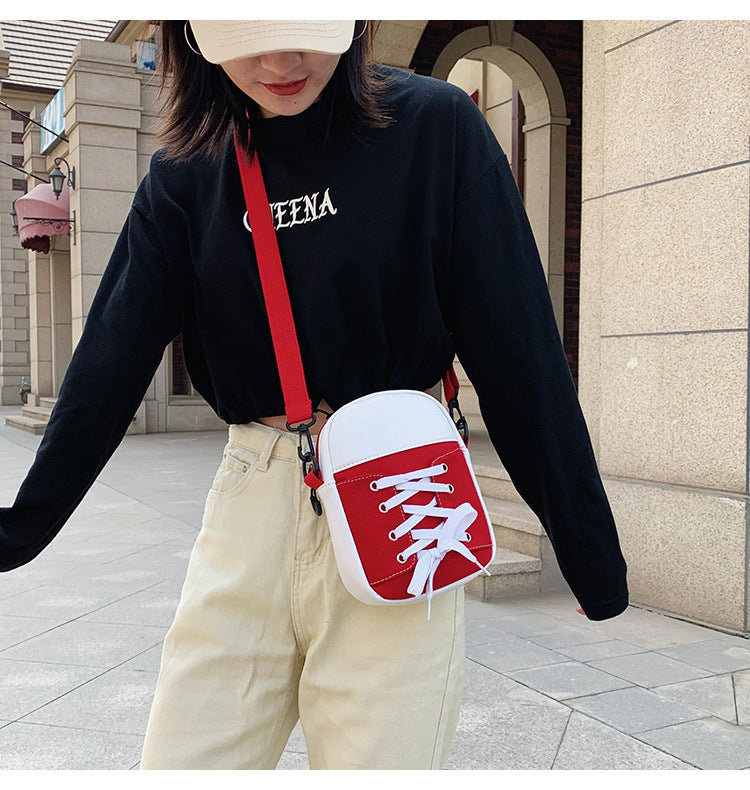 Patchwork Canvas Crossbody Bag for Women