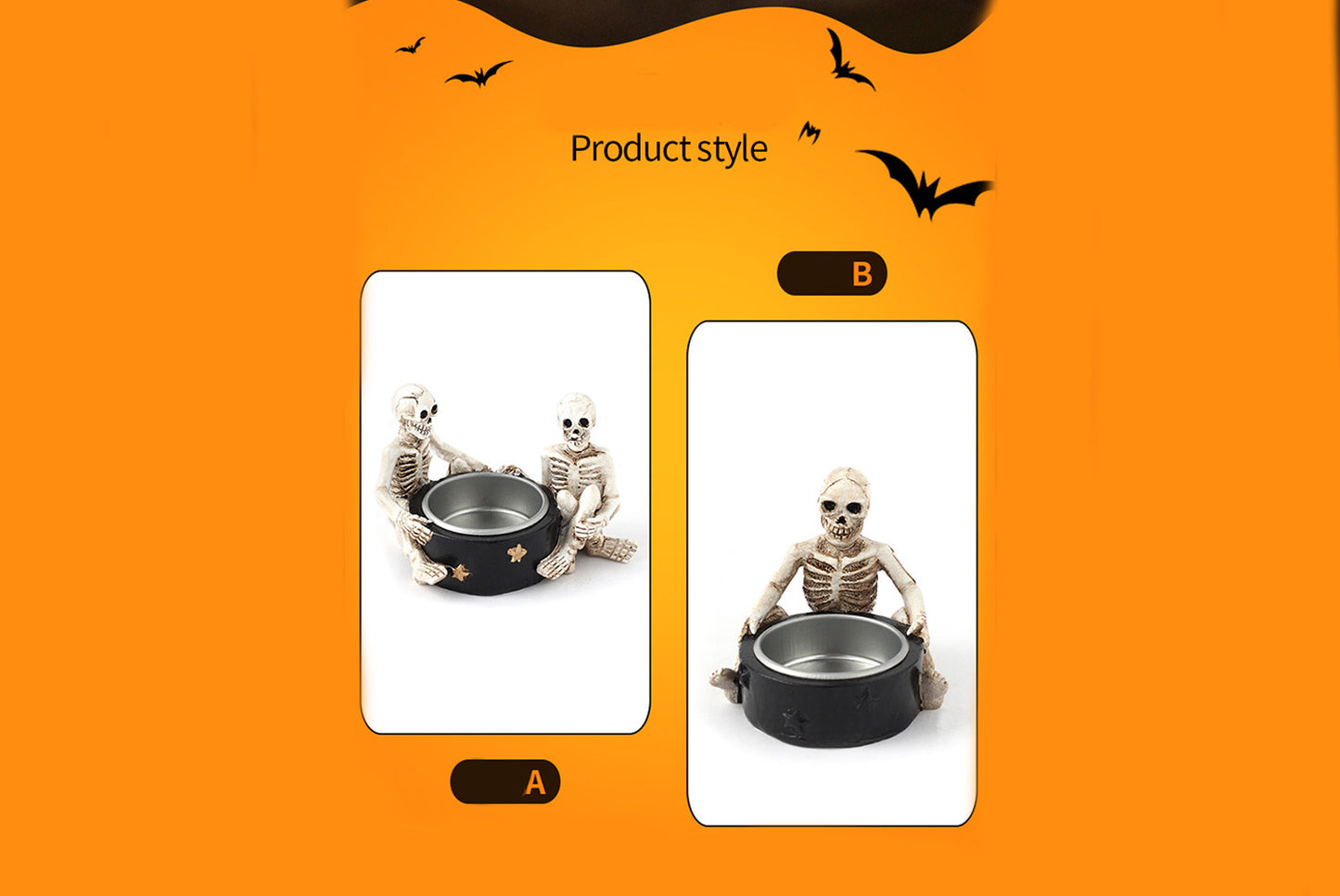*Halloween Scary Witch Skull Candle Holder - Halloween Party Tabletop Decoration*