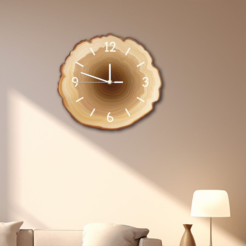 # Silent Quartz Wall Clock with Wood Grain Tree Grain Pattern
