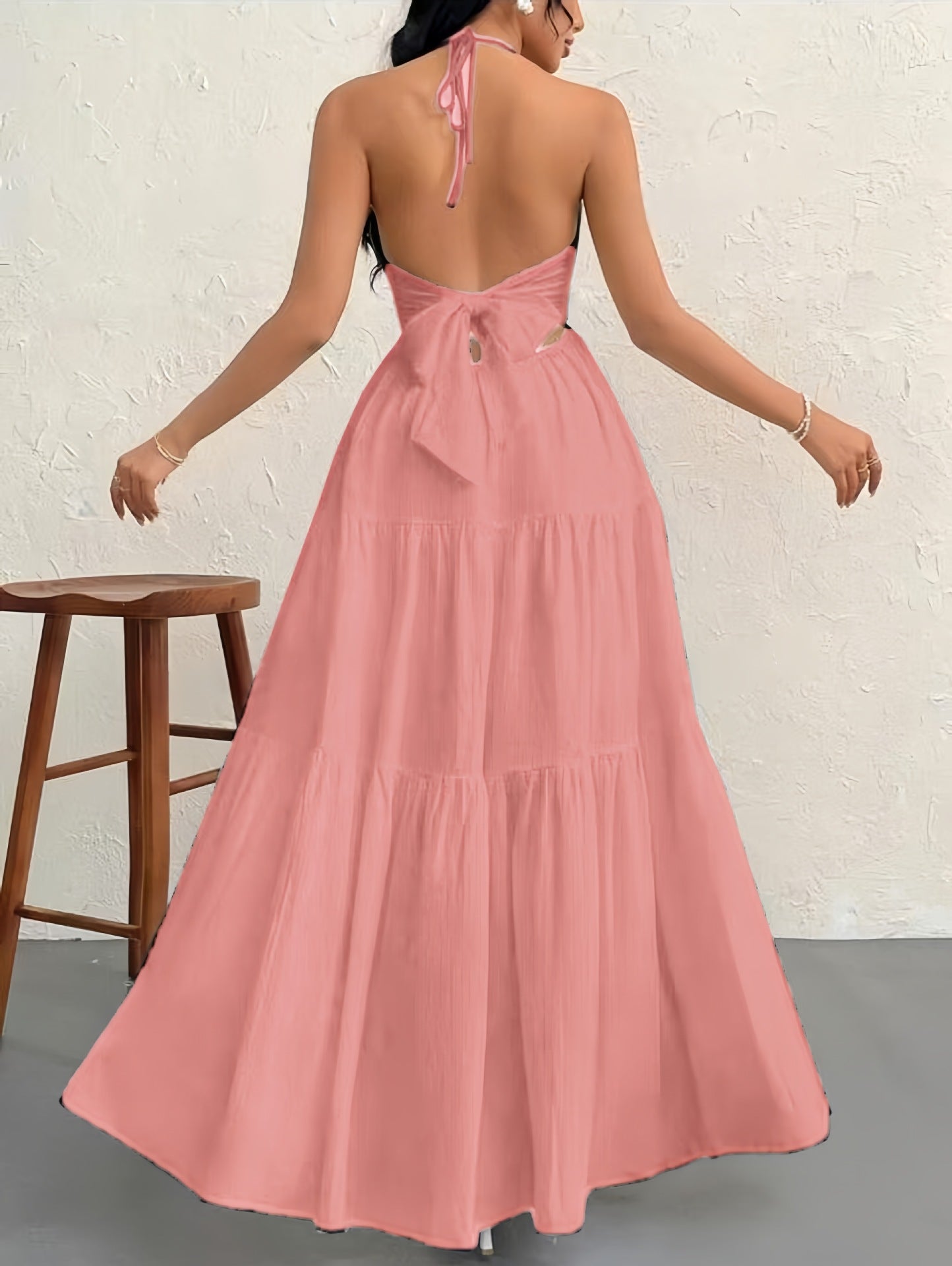 # Off-Shoulder Waist-Defining Dress