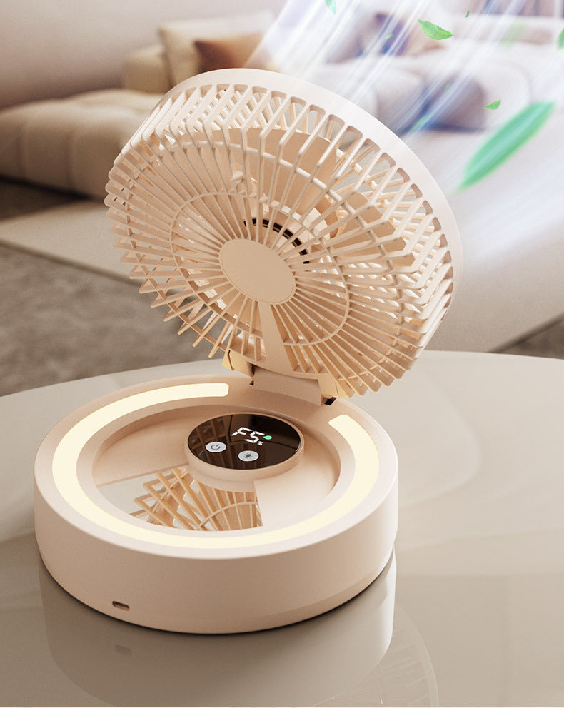 # Foldable Desktop Rechargeable Fan with Mirror