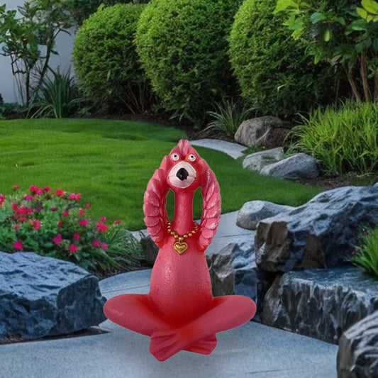 Outdoor Decoration Flamingo Yoga Meditation Statue Garden Ornament -3 Shapes