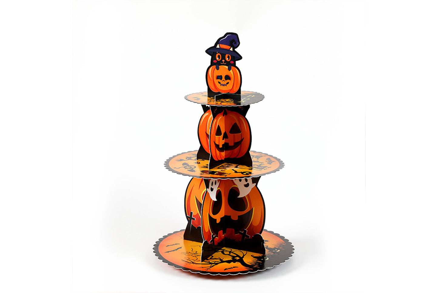 **Halloween Pumpkin Multi-Tier Cake Stand Decorative 3D Cake Tray**