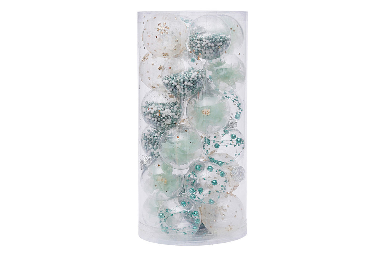 6cm Mint Green Mesh PET Christmas Ball Se