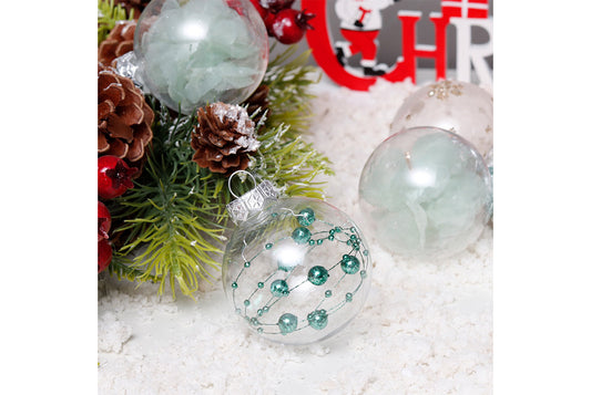 6cm Mint Green Mesh PET Christmas Ball Se