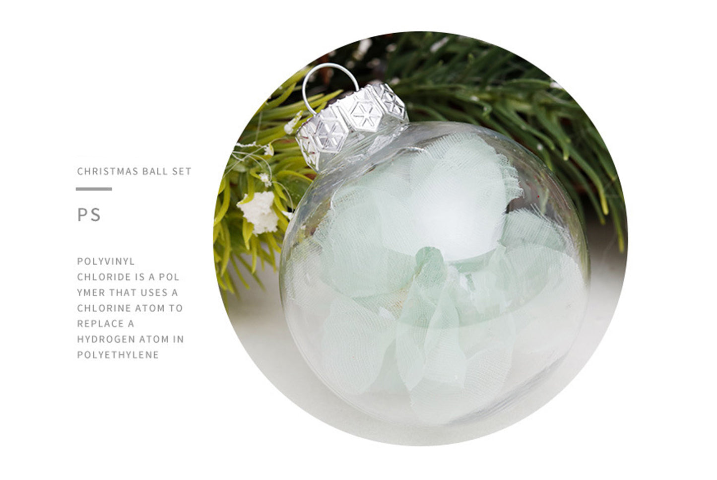 6cm Mint Green Mesh PET Christmas Ball Se