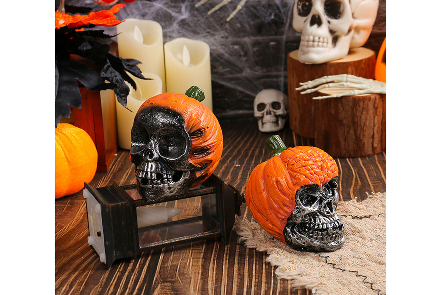 Halloween Resin Skull Figurine