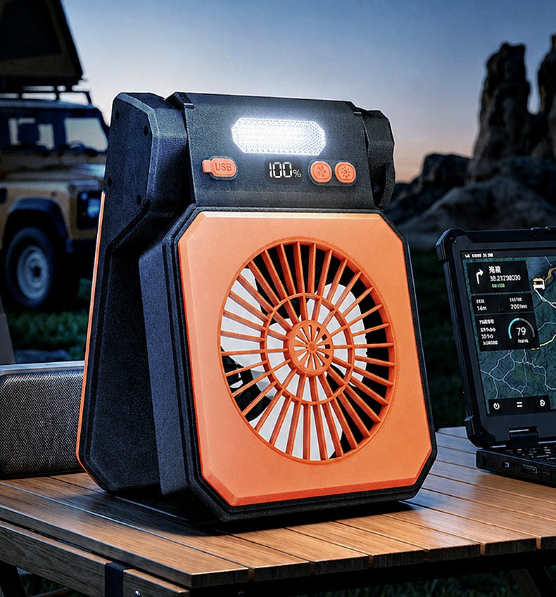 # Solar-Powered Camping Light Portable Fan