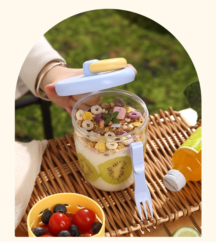 # Double-Layer Draining Portable Salad Cup