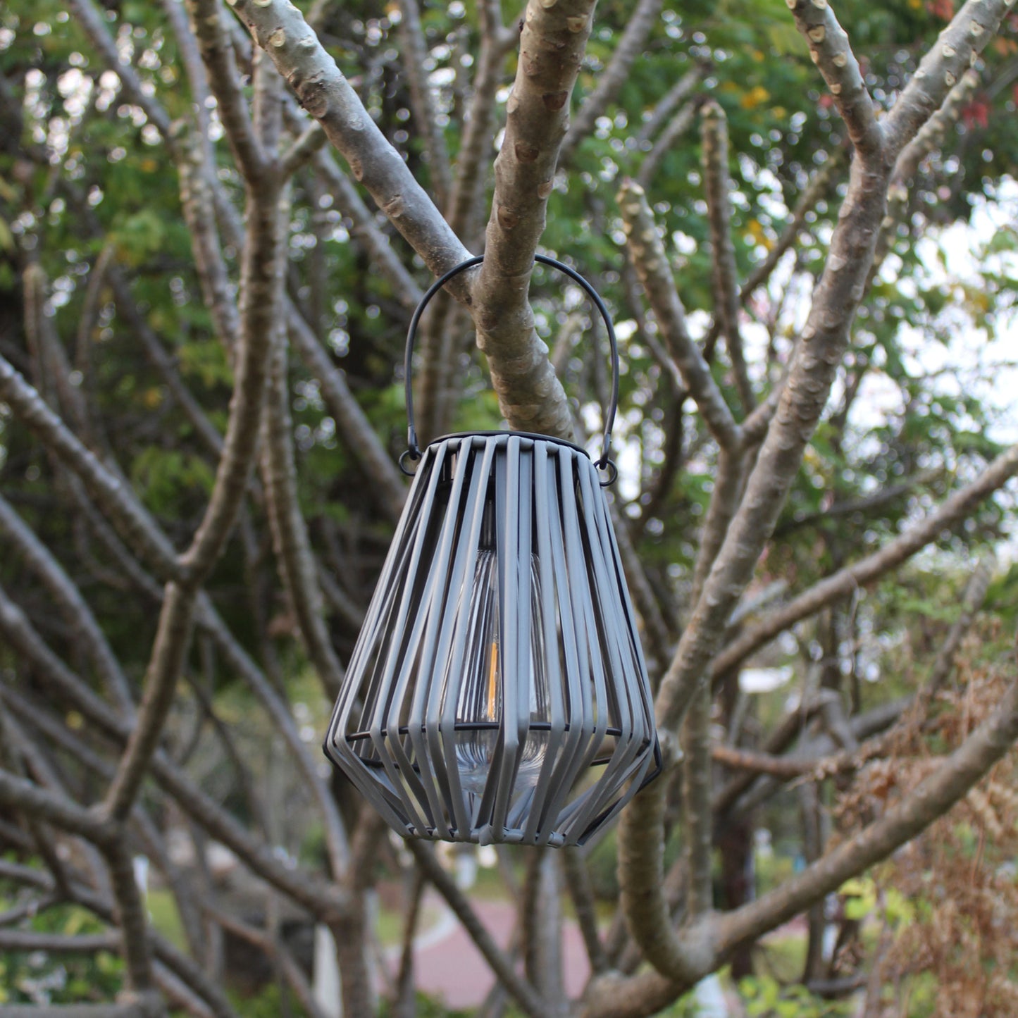 Solar-Powered Imitation Rattan Lantern