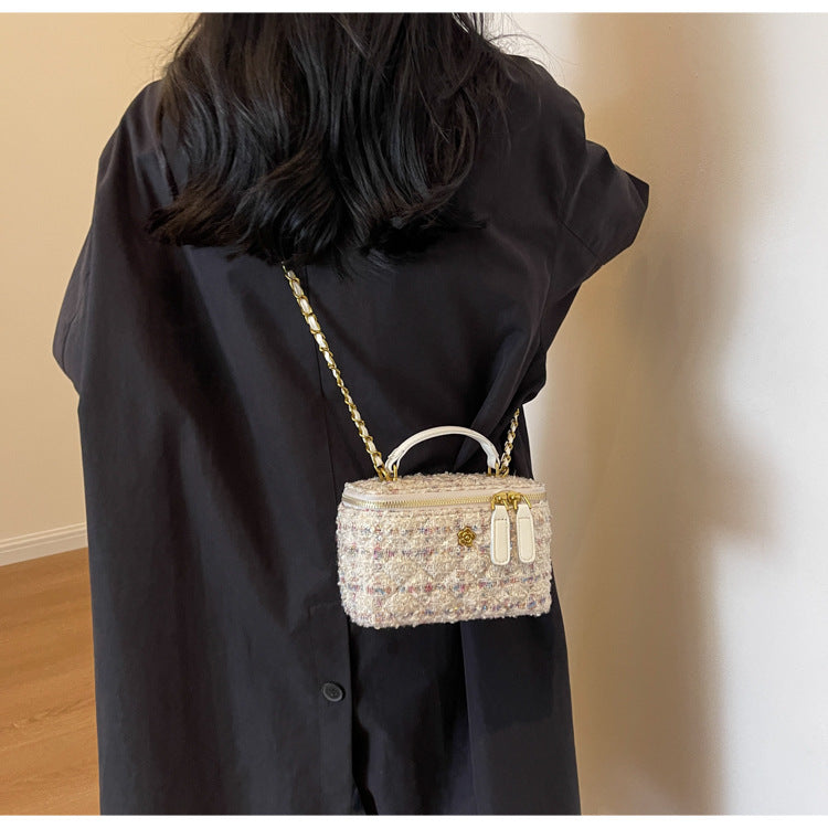 **Chanel-Style Wool Chain Bag**