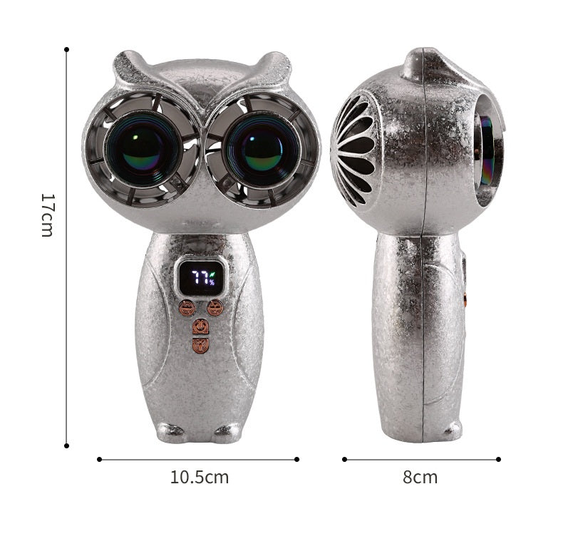 # Owl-Shaped Dual-Turbine Handheld Fan