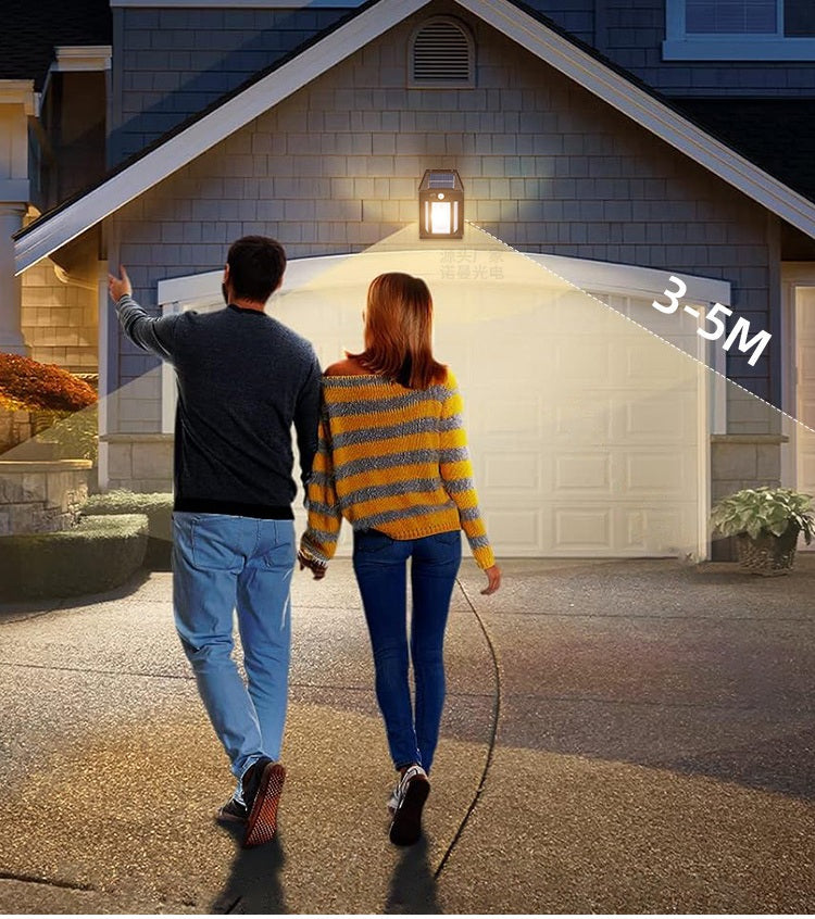 Solar-Powered Smart Sensor Wall Lamp for Courtyards