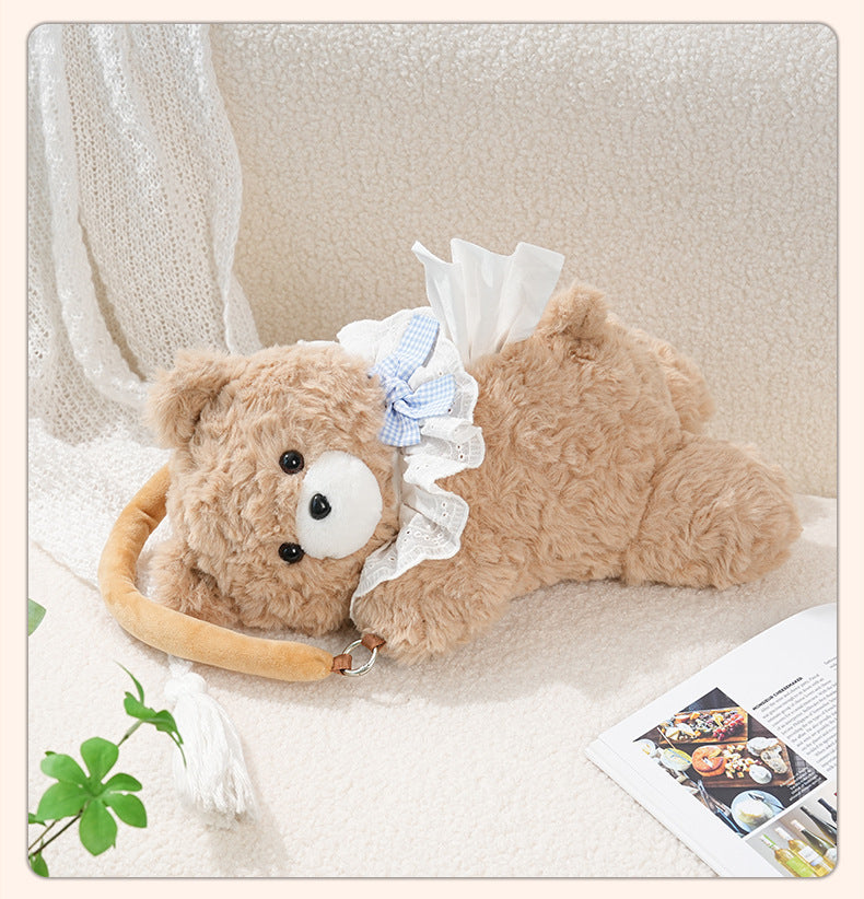**Cartoon Plush Car Tissue Box**