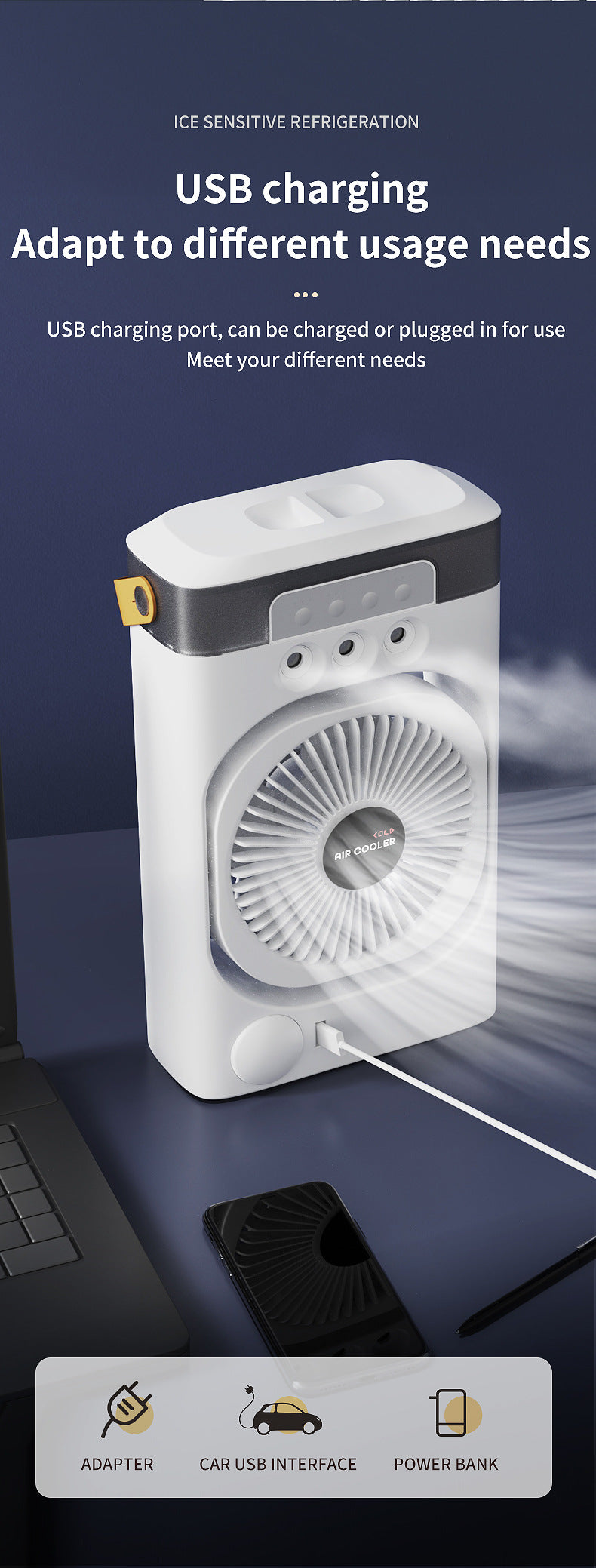 # Three-Hole Spray Desktop Air Cooler