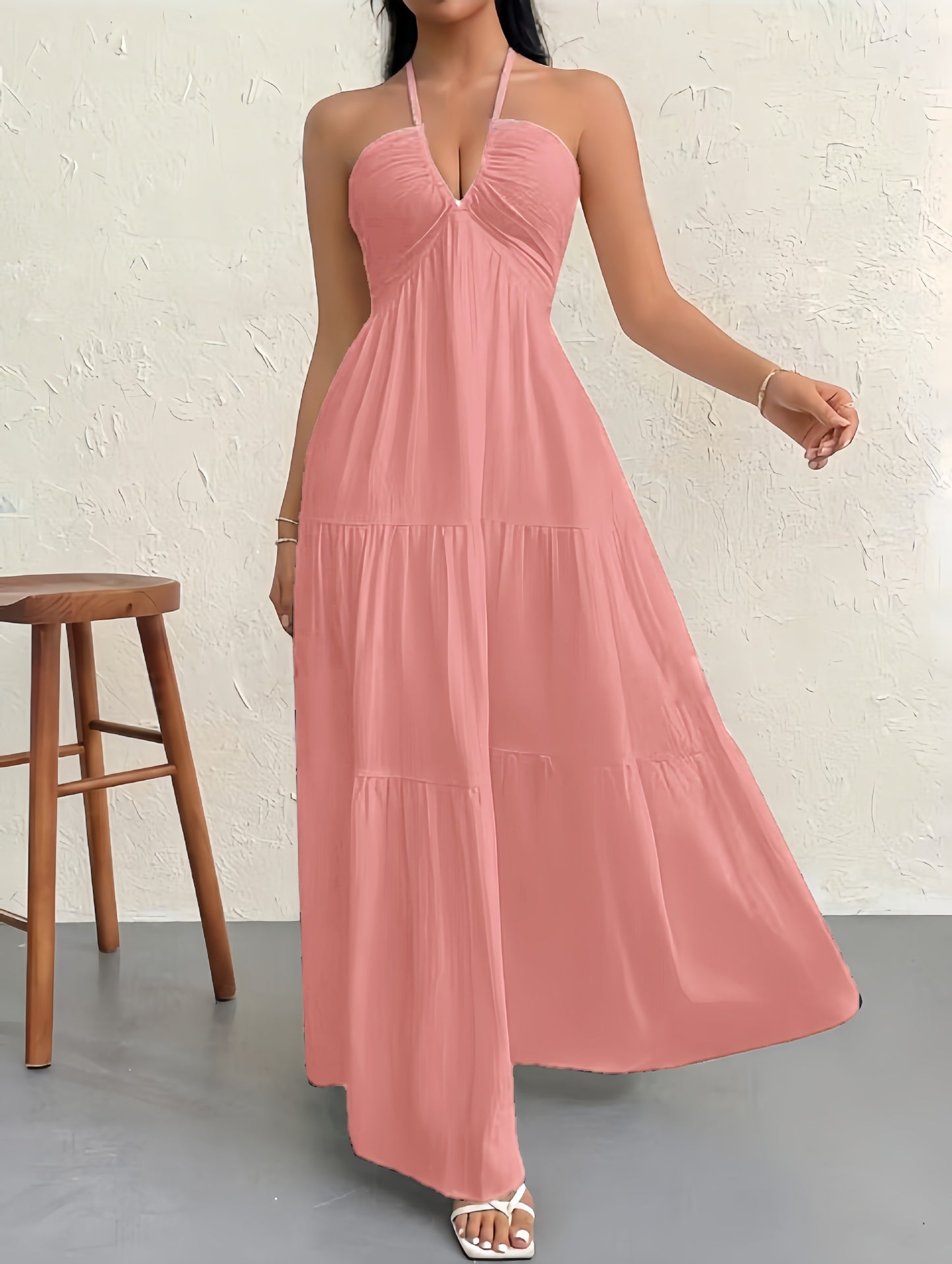 # Off-Shoulder Waist-Defining Dress