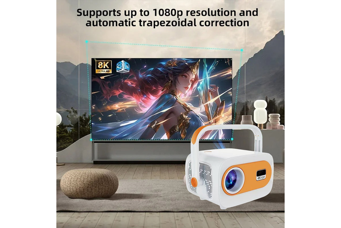 **JY325 Android 4K Projector Portable Smart Home Theater**(UK plug)