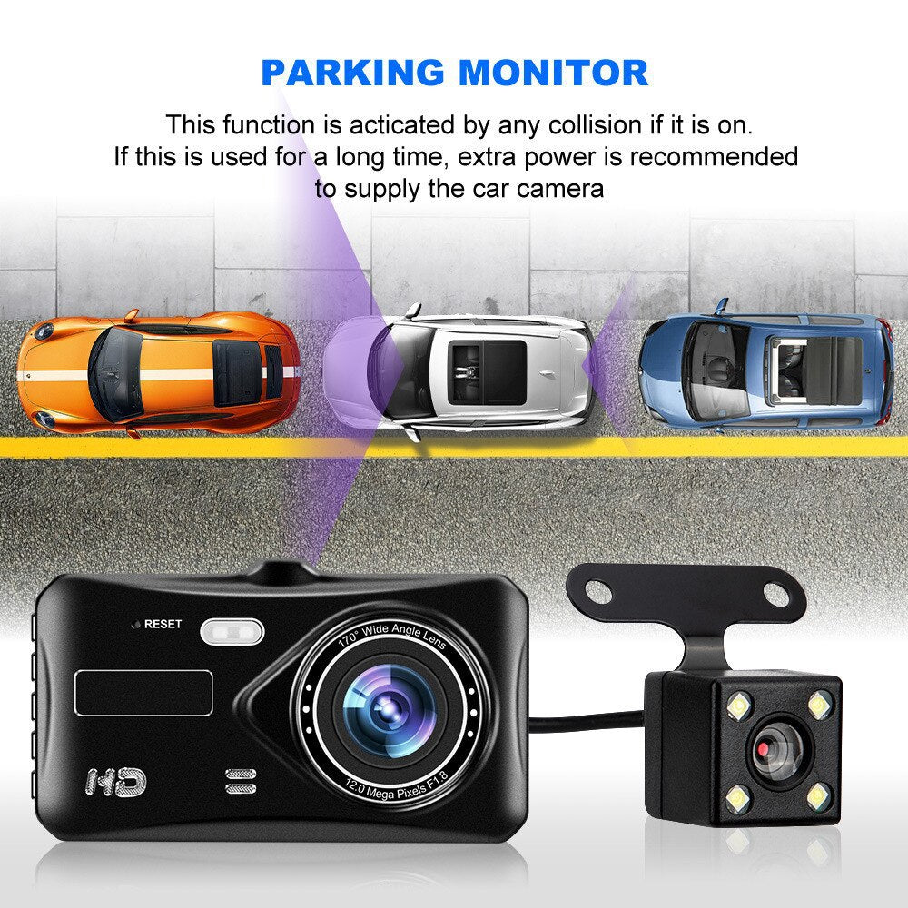 # 4-inch Touchscreen Dual-Lens HD Dash Cam