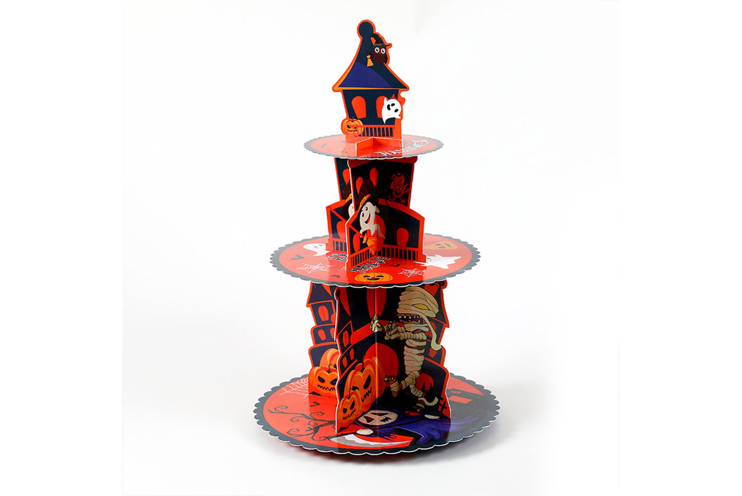 **Halloween Pumpkin Multi-Tier Cake Stand Decorative 3D Cake Tray**