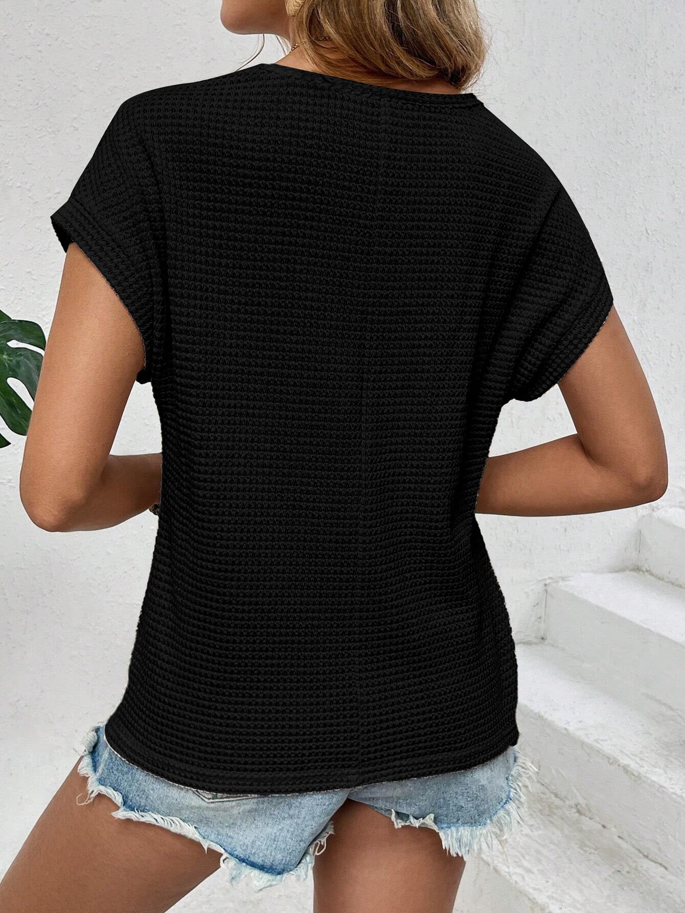 Raglan Openwork Breathable Short-Sleeve T-Shirt