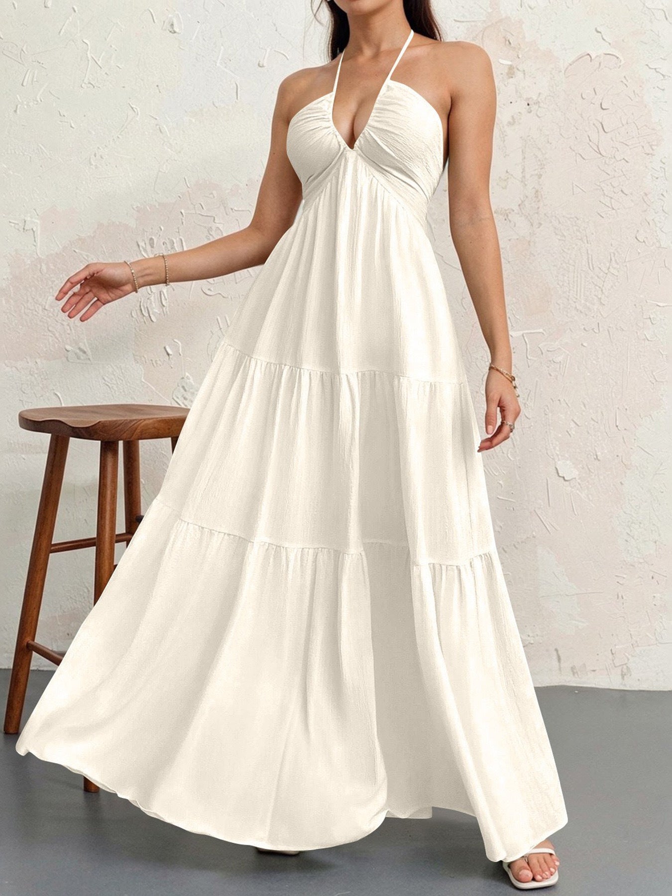 # Off-Shoulder Waist-Defining Dress