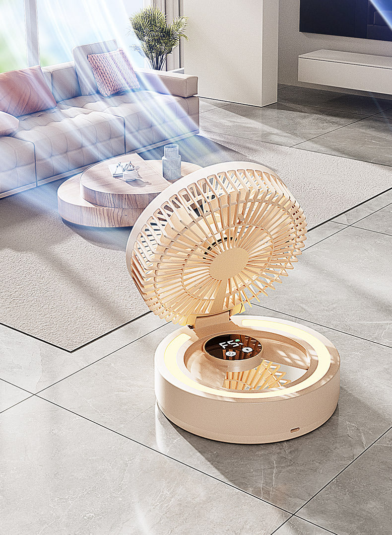 # Foldable Desktop Rechargeable Fan with Mirror