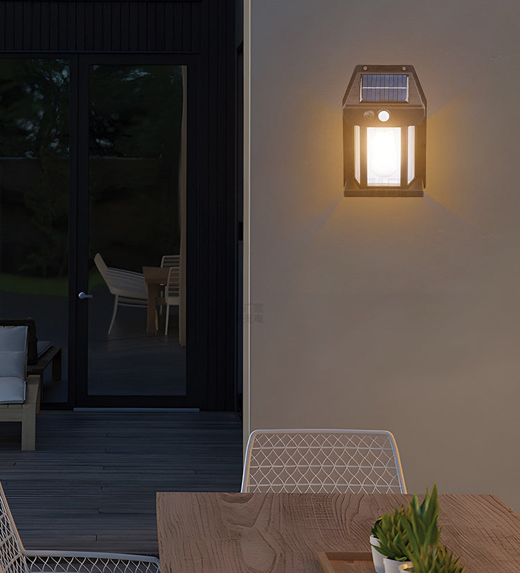 Solar-Powered Smart Sensor Wall Lamp for Courtyards