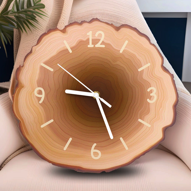 # Silent Quartz Wall Clock with Wood Grain Tree Grain Pattern
