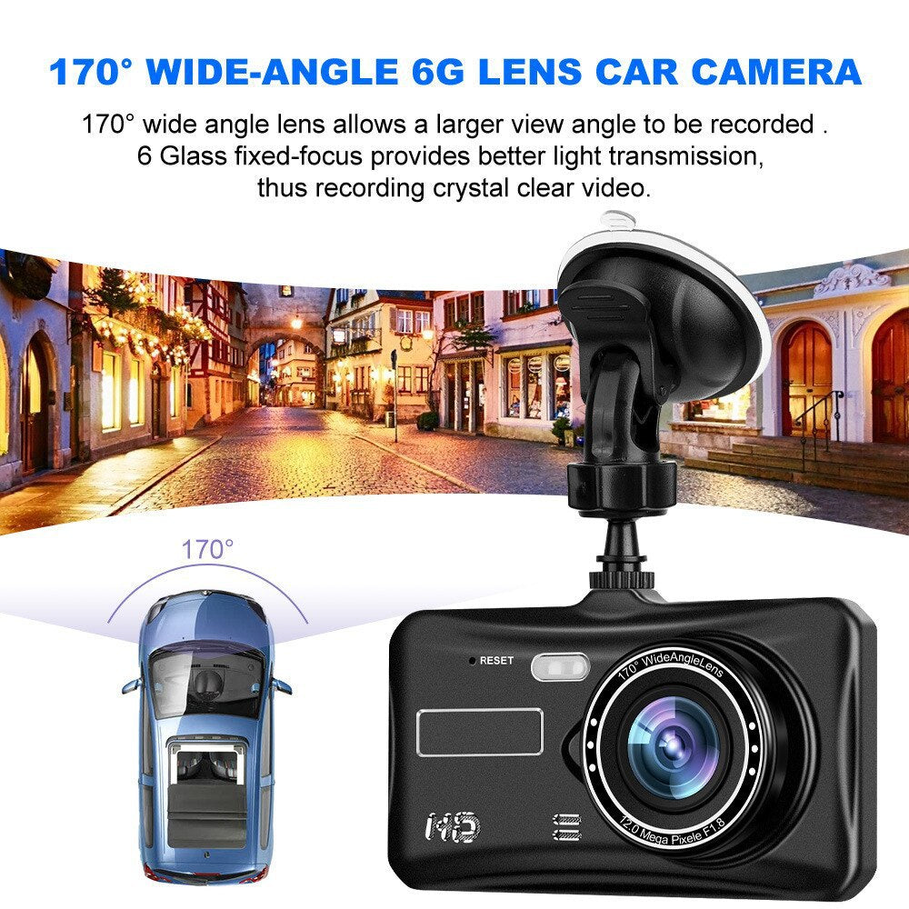 # 4-inch Touchscreen Dual-Lens HD Dash Cam