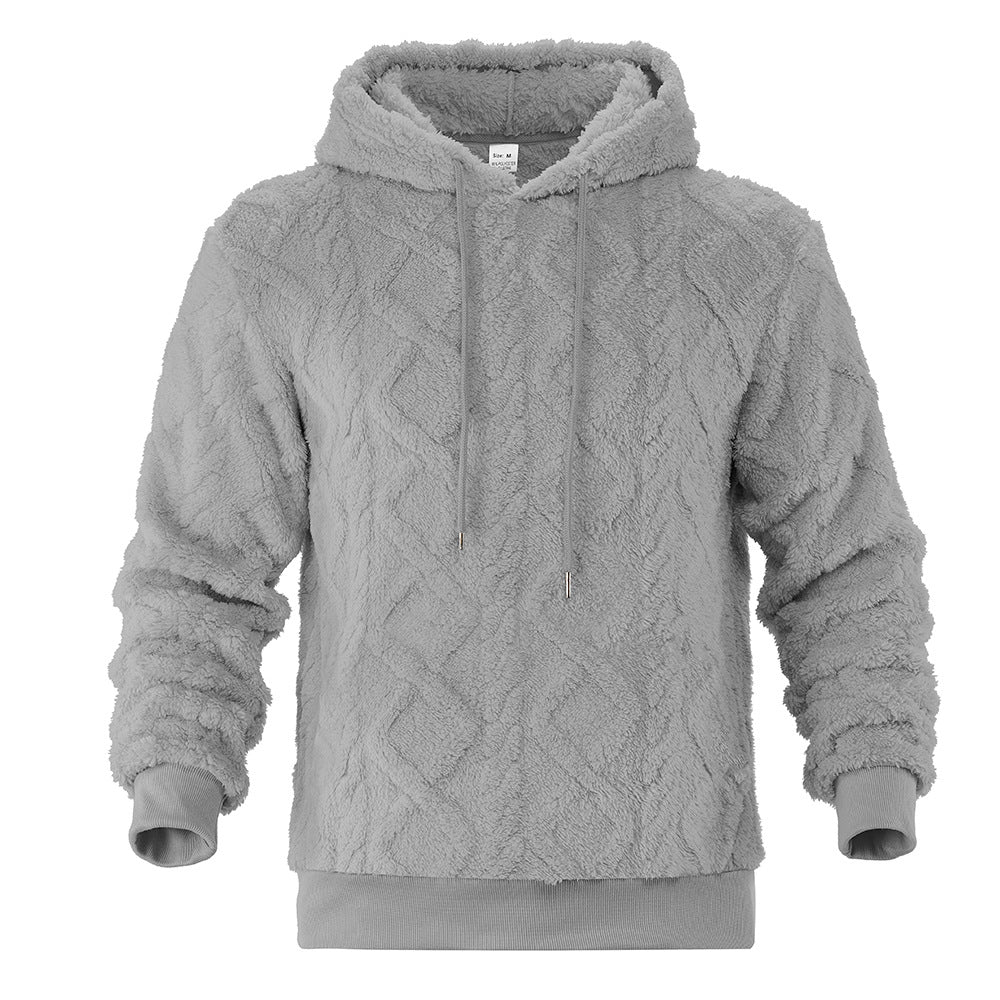 Hot-Selling Fleece-Lined Hooded Sweatshirt, Loose Fit, Heavyweight Men's Wear