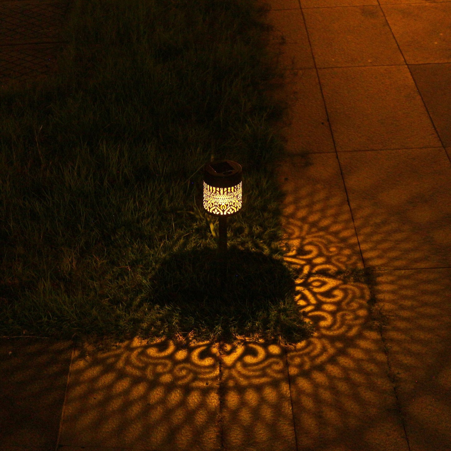 Solar-Powered Wall-Mounted Perforated Projector Light