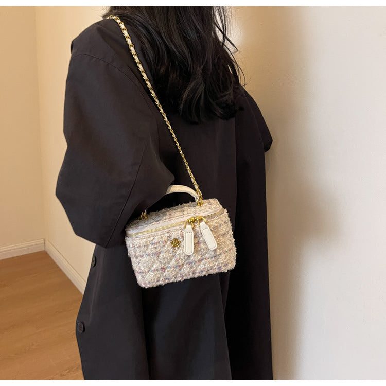 **Chanel-Style Wool Chain Bag**