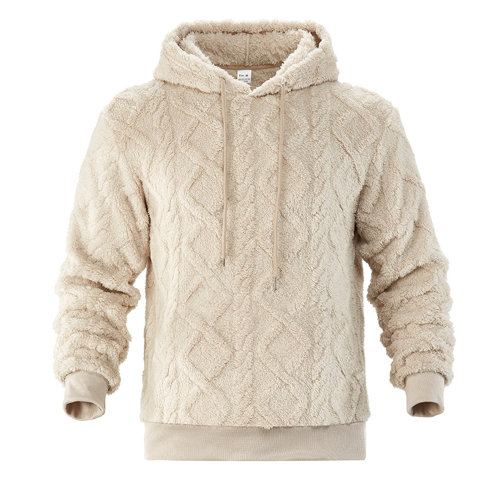 Hot-Selling Fleece-Lined Hooded Sweatshirt, Loose Fit, Heavyweight Men's Wear