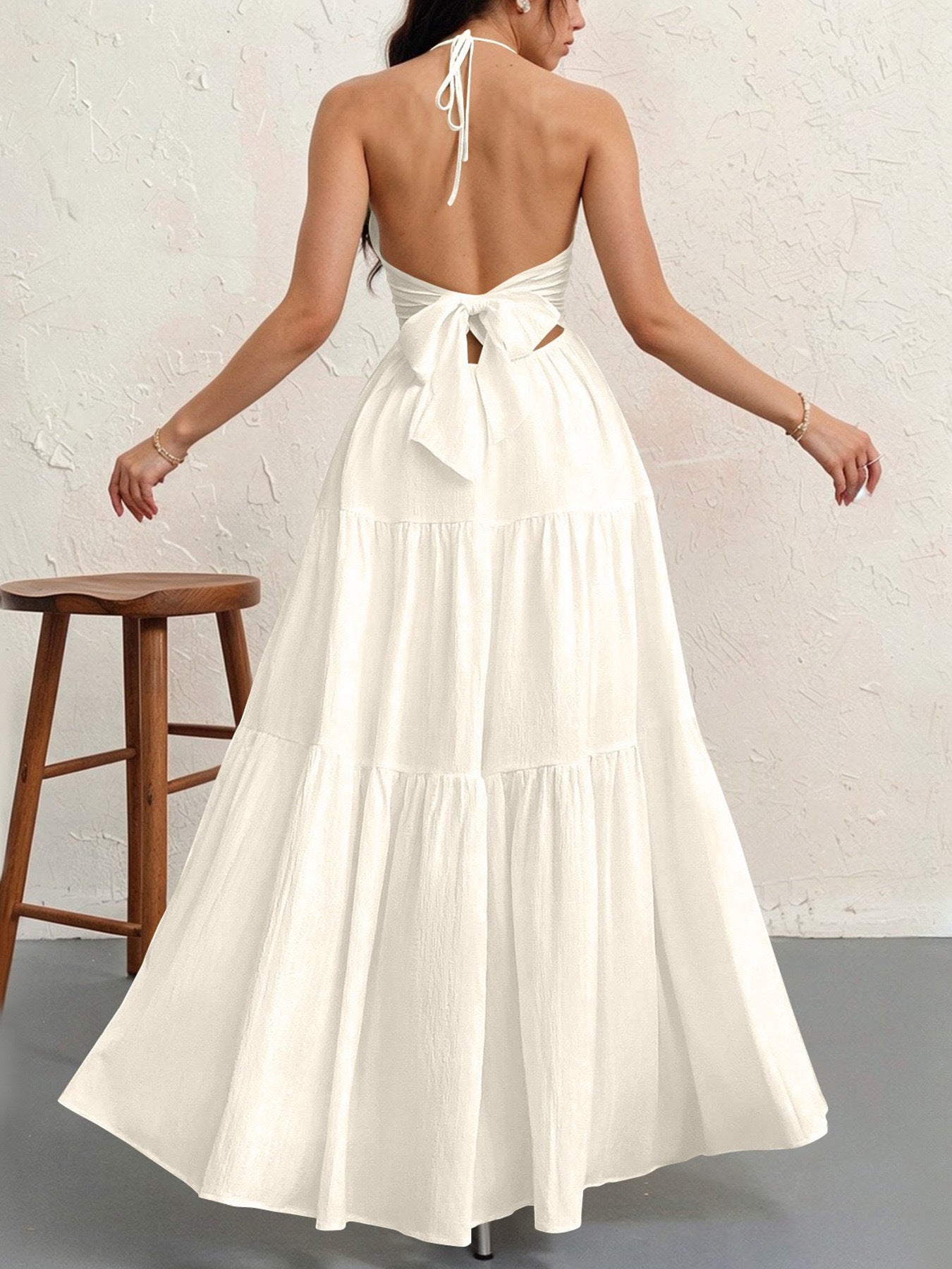 # Off-Shoulder Waist-Defining Dress
