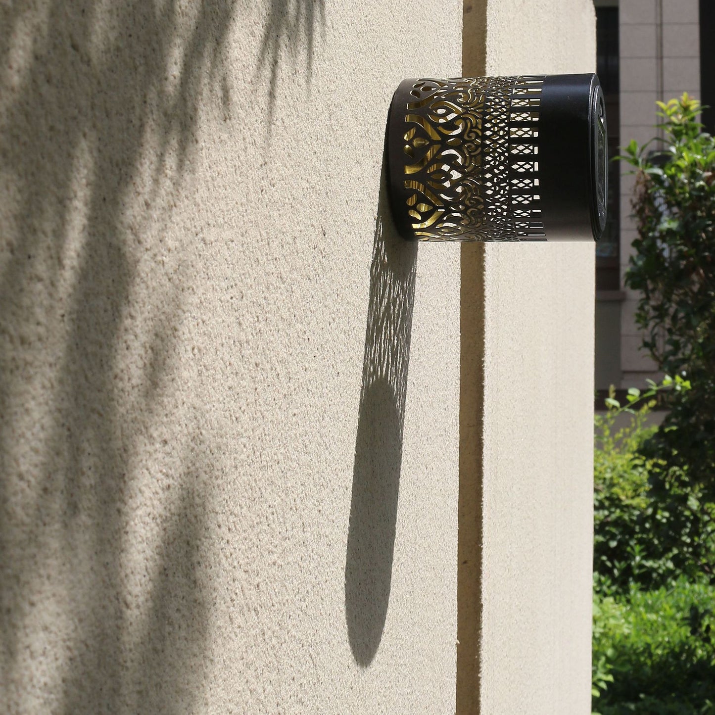 Solar-Powered Wall-Mounted Perforated Projector Light