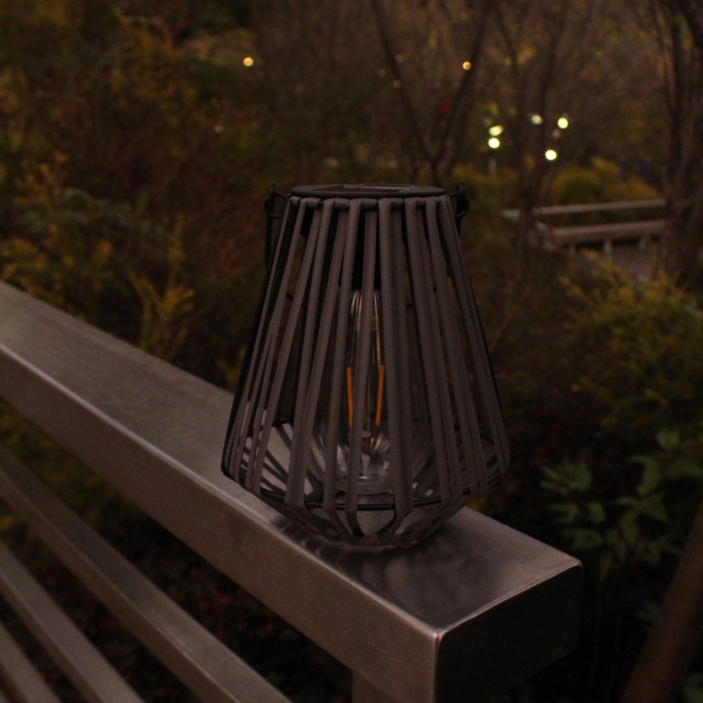 Solar-Powered Imitation Rattan Lantern