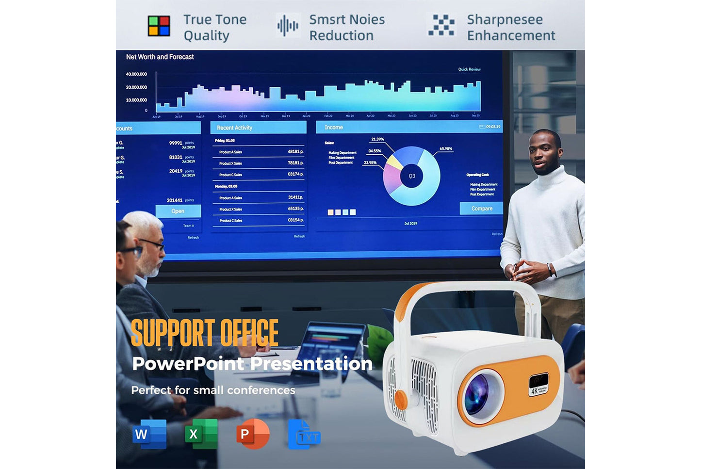 **JY325 Android 4K Projector Portable Smart Home Theater**(UK plug)