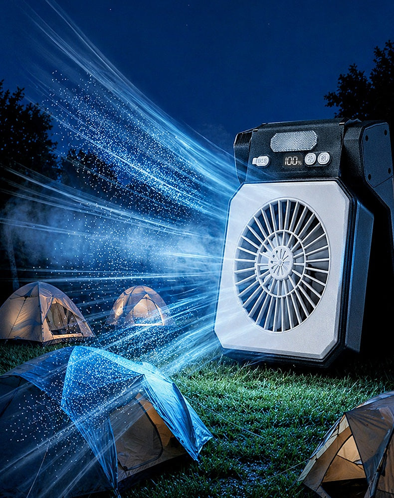 # Solar-Powered Camping Light Portable Fan