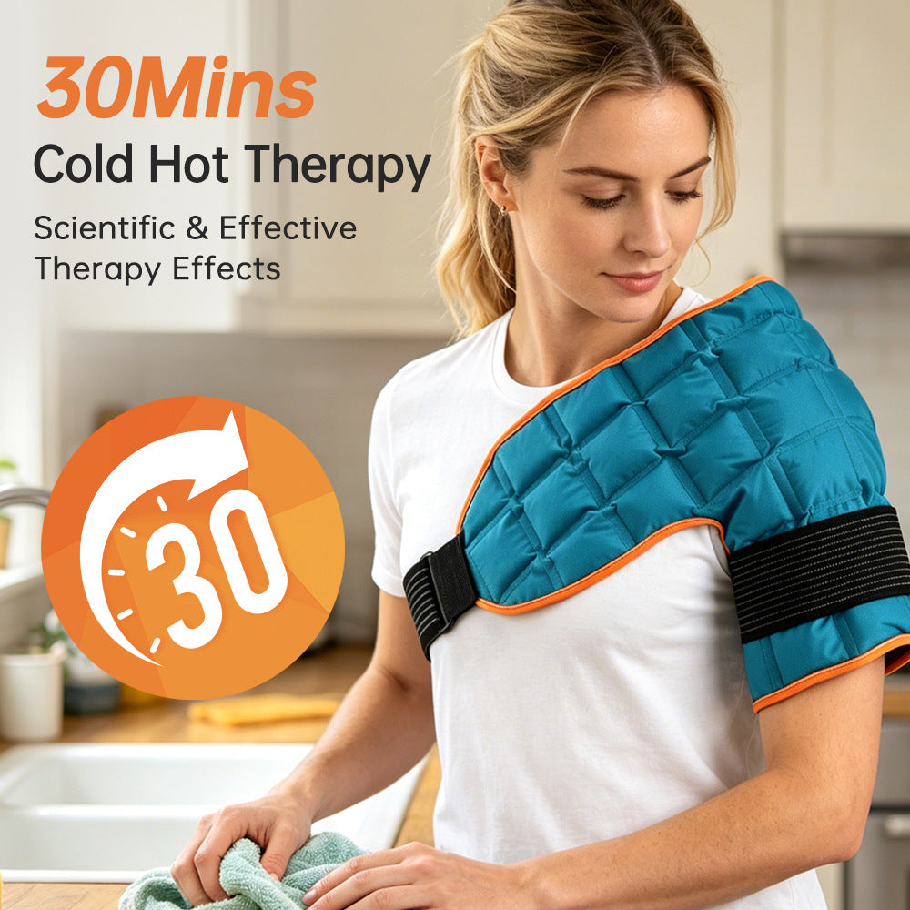 Hot and cold compress shoulder pads