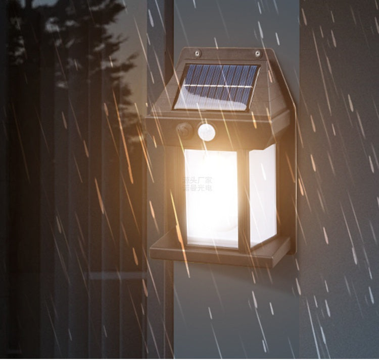Solar-Powered Smart Sensor Wall Lamp for Courtyards