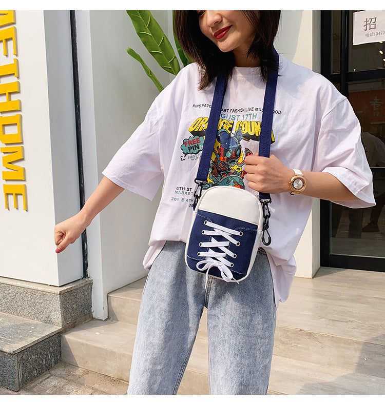 Patchwork Canvas Crossbody Bag for Women