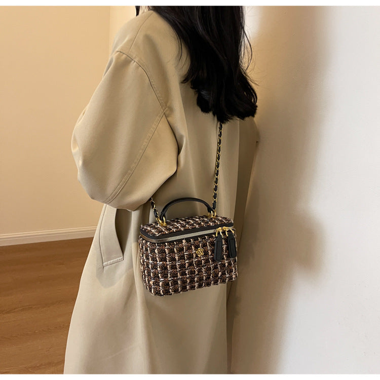 **Chanel-Style Wool Chain Bag**