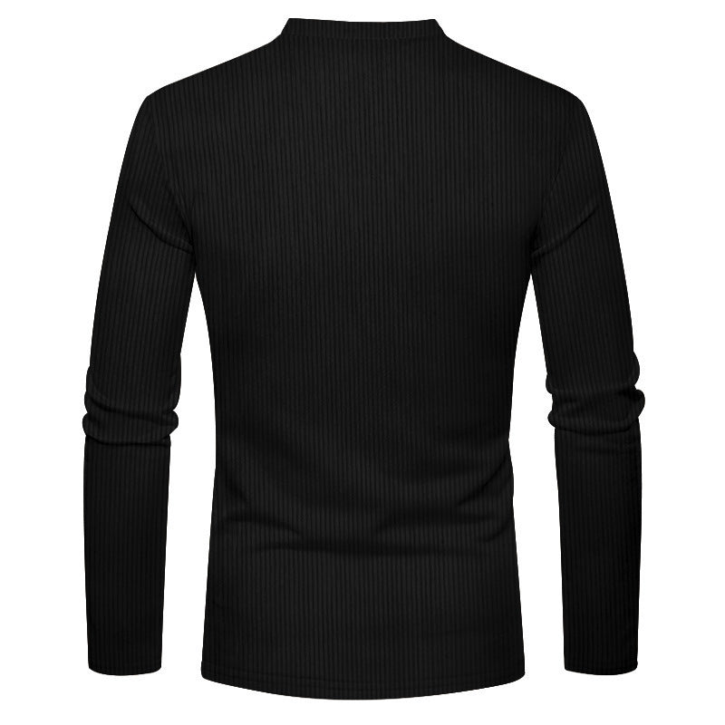 New Men's Long-Sleeve Henley Shirt