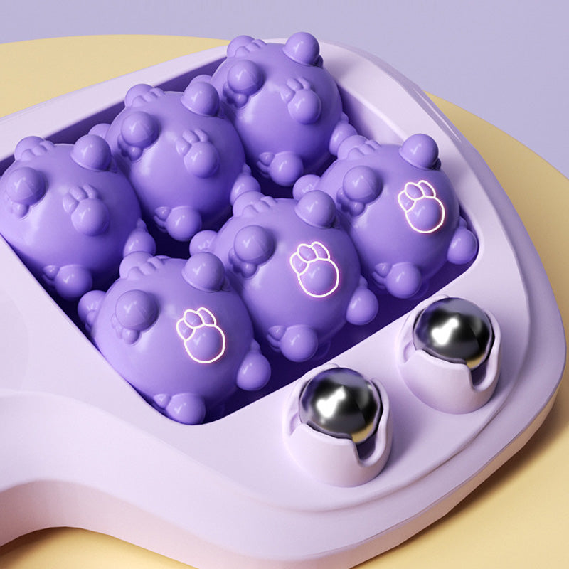 Magnetic bead four-row roller foot massager