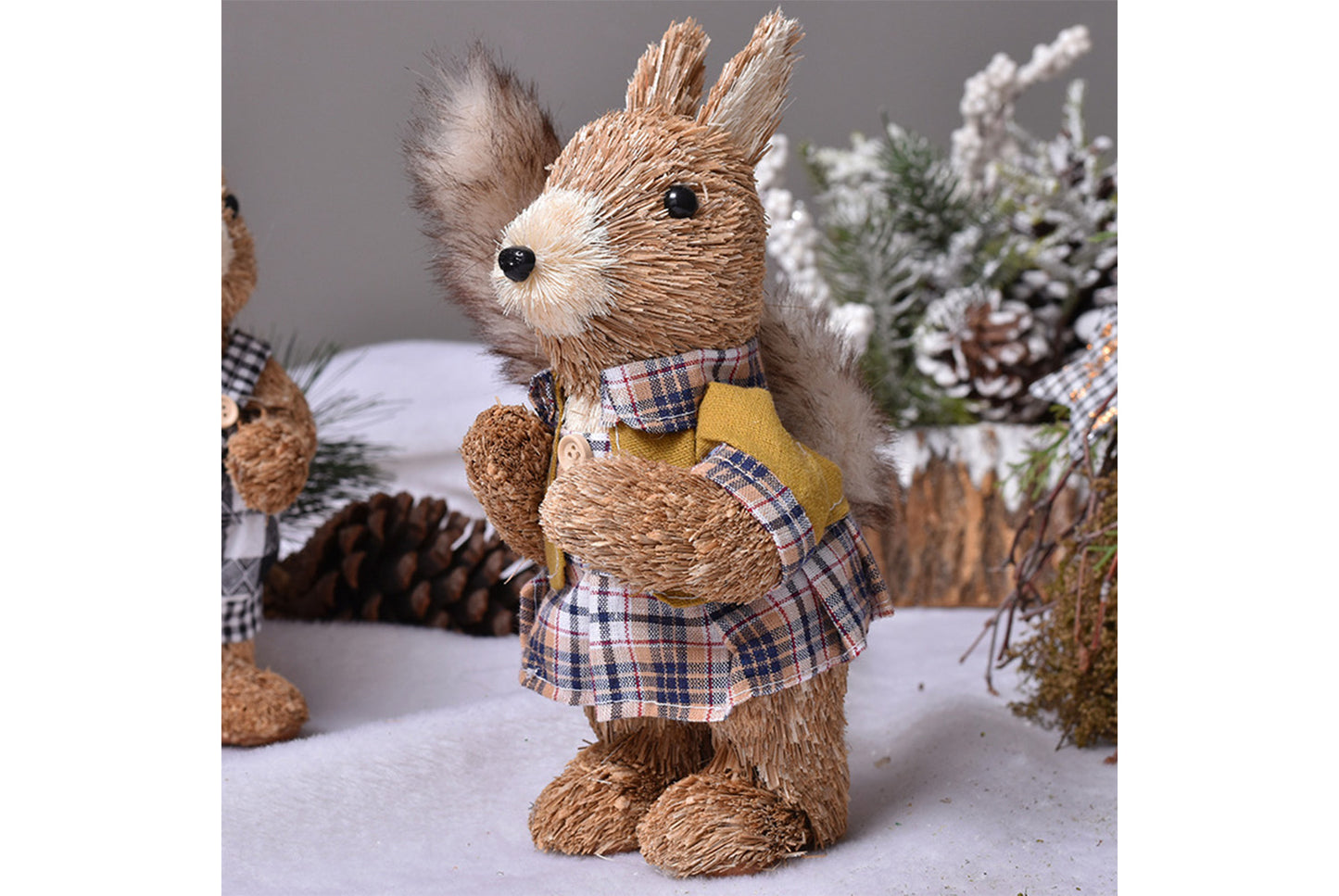 Cute Natural Cattail Squirrel Doll