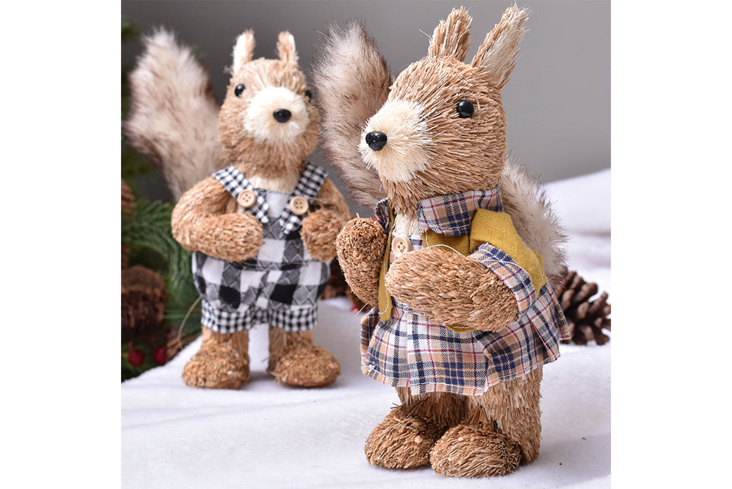 Cute Natural Cattail Squirrel Doll