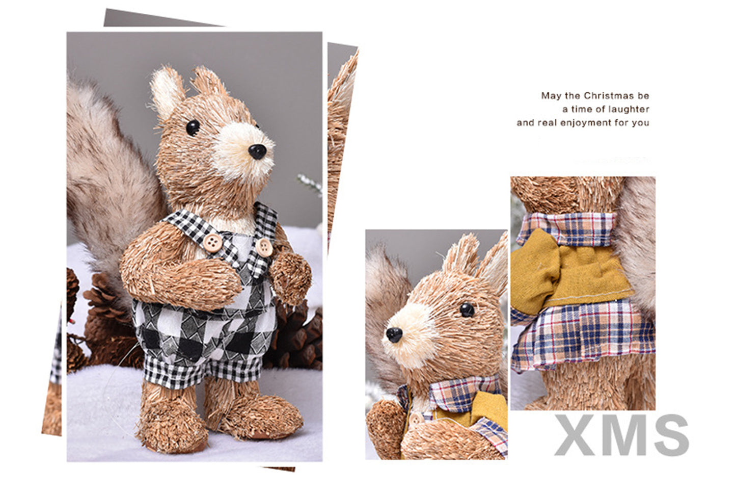 Cute Natural Cattail Squirrel Doll